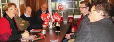 Engagiert diskutiert wurde beim SPD-Themenstammtisch mit Sabine Wölfle. Foto: E. Hauke
